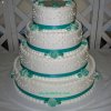 4 tier aqua green with ribbon